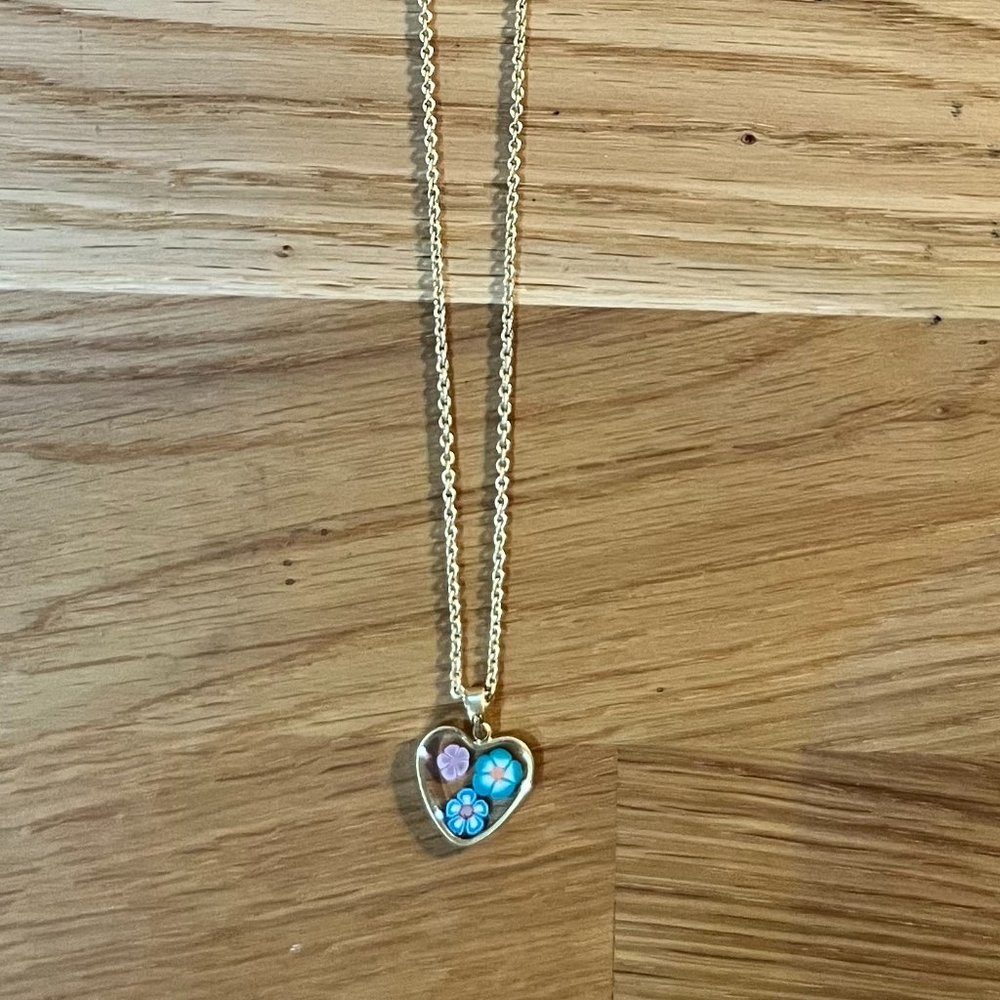 Madewell Floral Heart Pendant Necklace